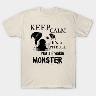 keep calm its a pitbull not a freakin monster T-Shirt